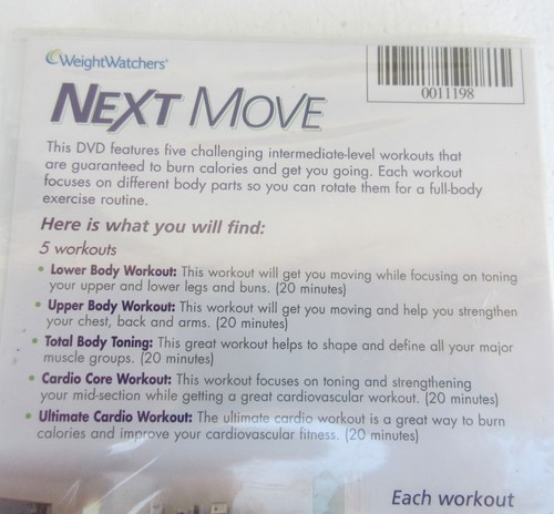FITNESS DVD WEIGHT WATCHERS NEXT MOVE 5 Intermediate Workouts Cardio New Sealed - Picture 3 of 4