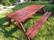 Picnic Pub Bench Made of Teak Stained Mahogany unique Reduced