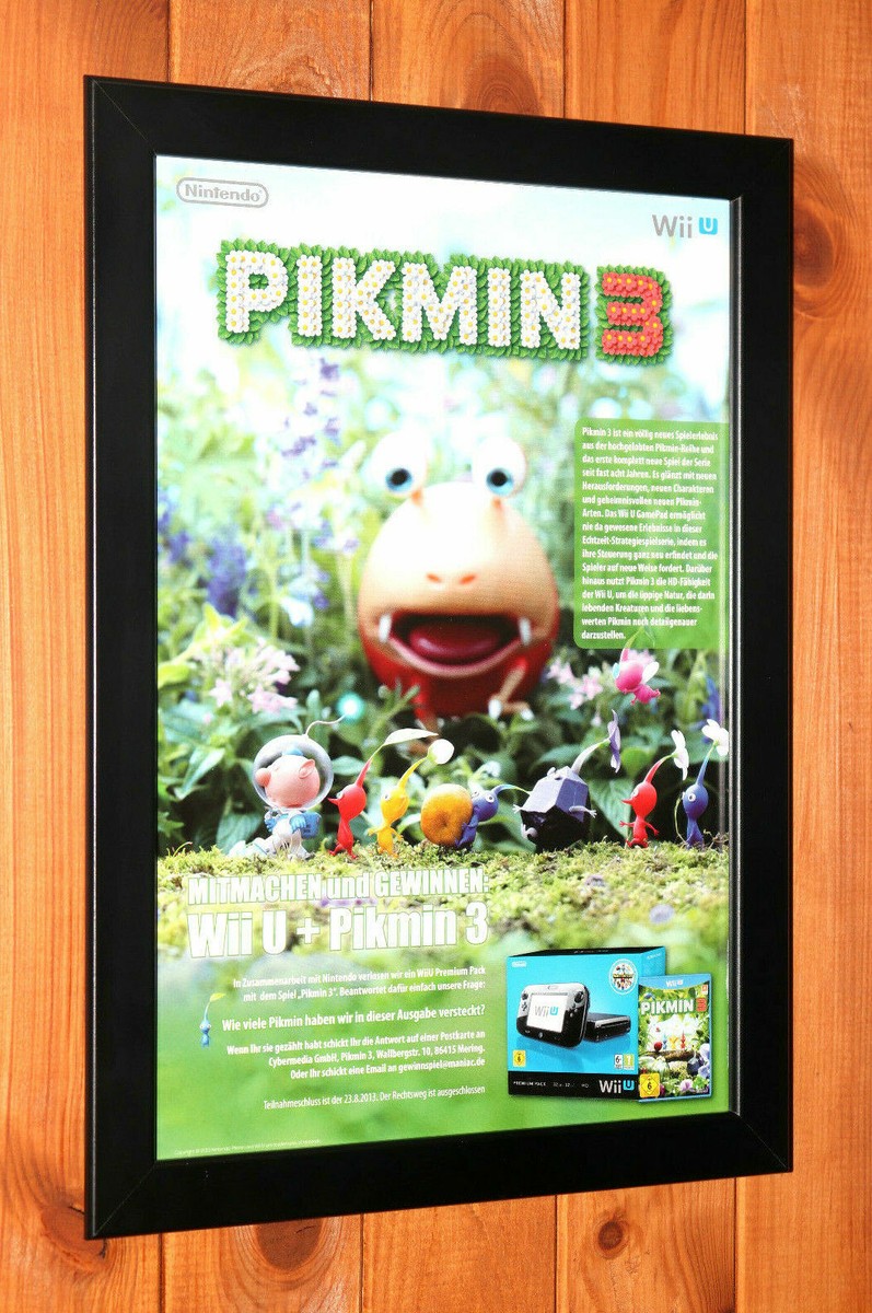 Pikmin 3 Nintendo Switch Wii U Rare Small promo Poster / Ad Page