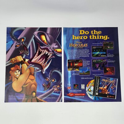 Hercules Action Game PlayStation 1 PS1 PC Hero Thing Print Ad/Poster Promo Art