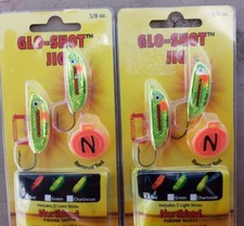 Lot Of 2 Northland Tackle 3/8oz Glo-Shot Jig( Each has 3 Red Glow Sticks)