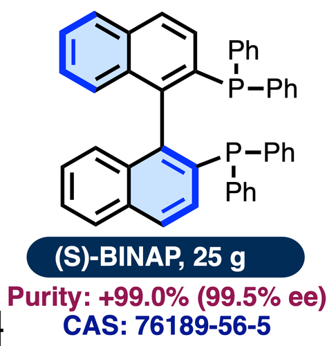 (S)-BINAP || CAS: 76189-56-5 || 25 g || Purity: +99% (99.5% ee)