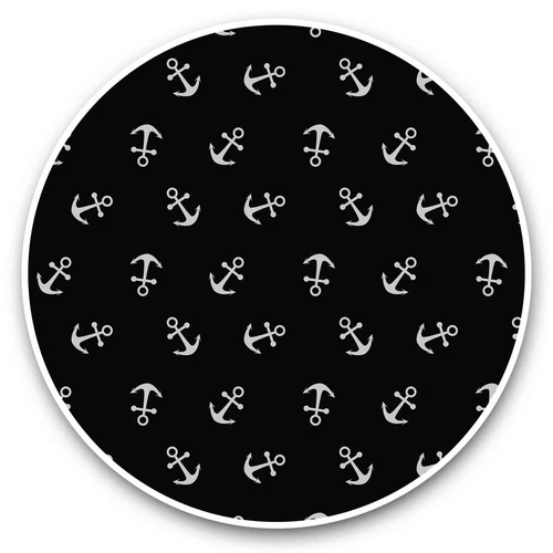 2 x Vinyl Stickers 30cm (bw) - Anchor Navy Blue Nautucal Theme  #37852