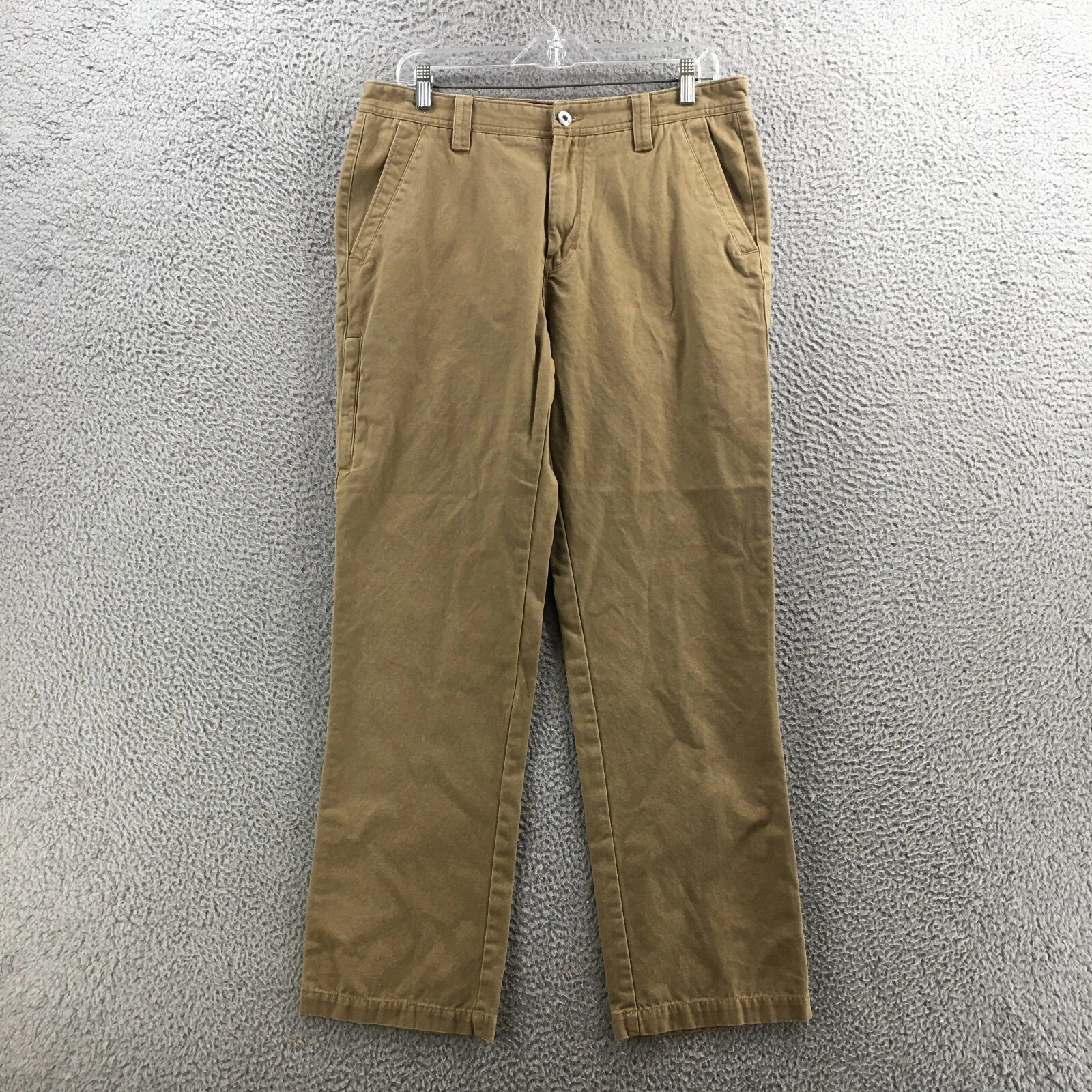 Weatherproof Chino Pants Mens 34x32 (actual 34x30.5) Beige Cotton Mid Rise Zip