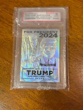 Donald Trump Triple Image Silver Hologram Trading Card Numbered /2024 WCG 10 Gem