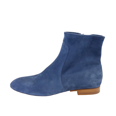 Ankle boots Santoni blue 39 women's shoes boots real suede NP575 New
