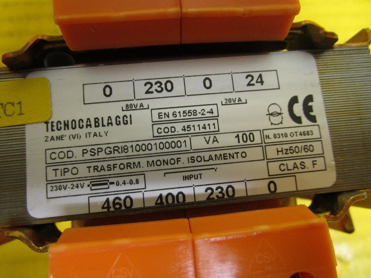 TECNOCABLAGGI TRANSFORMER PSPGRI81000100001 CLAS.F 100VA 100 TECNOCABLAGGI TRANSFORMER PSPGRI81000100001 CLAS.F 100VA 100