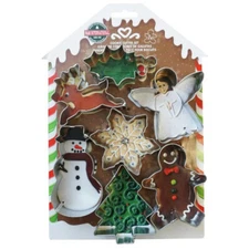 R&M INTERNATIONAL Christmas Xmas Cookie Cutters Carded Set of 7!