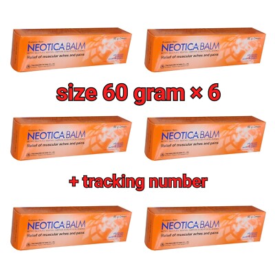 6x 60g NEOTICA BALM Analgesic Cream Relief Muscular Aches Pains Massage Sports