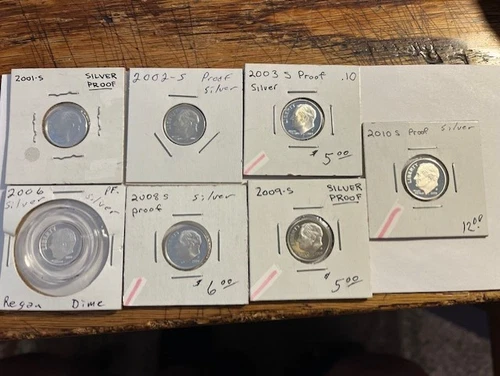 Group of 7 Silver Proof Roosevelt Dimes #307-2sh