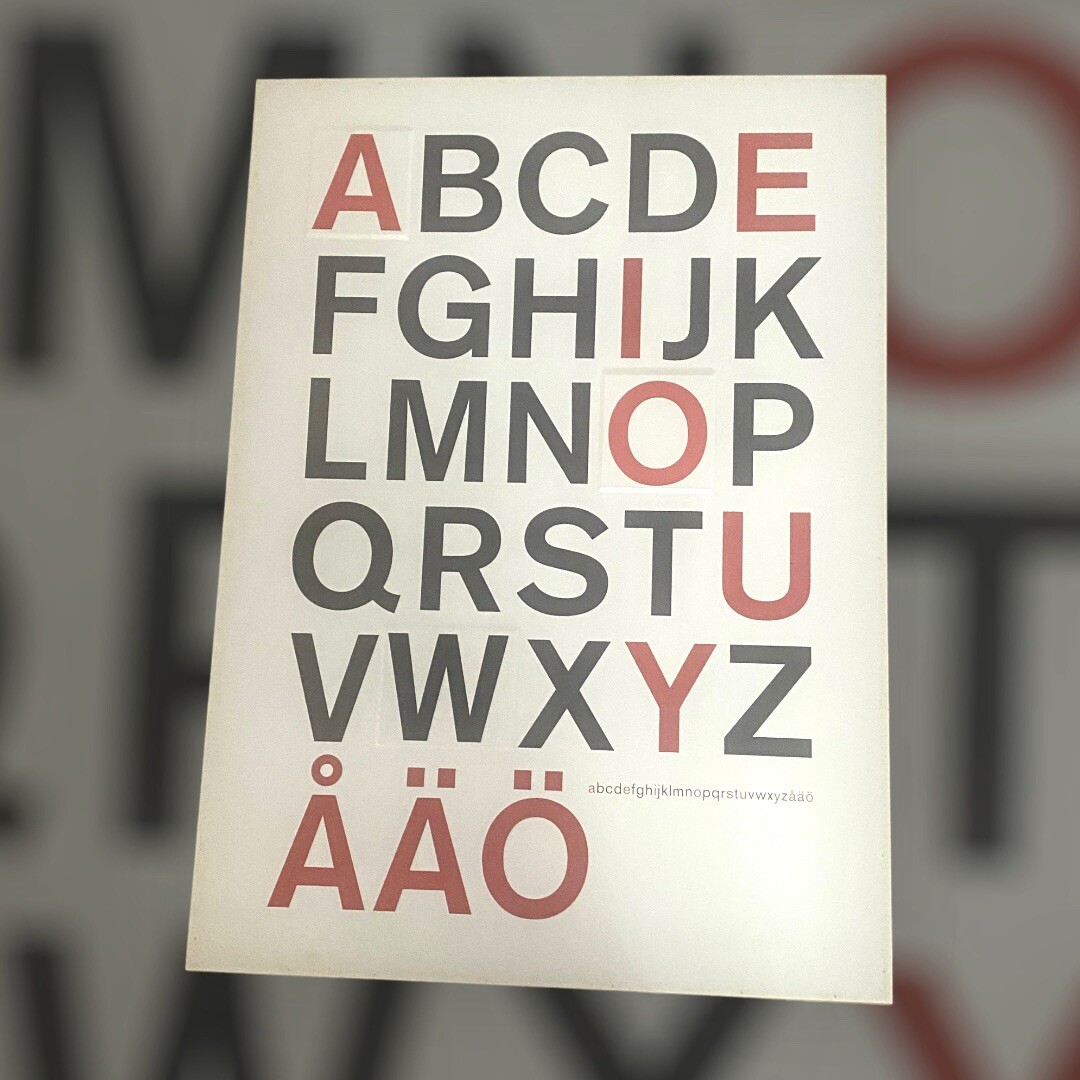 Vintage IKEA Olunda Swedish Alphabet Mod Pop Art Poster Anna