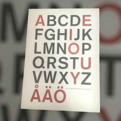 Vintage IKEA Olunda Swedish Alphabet Mod Pop Art Poster Anna