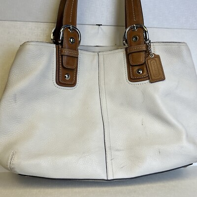 Coach Soho Leather Purse/Satchel #F13109 Saddle Brown Trim-Silver