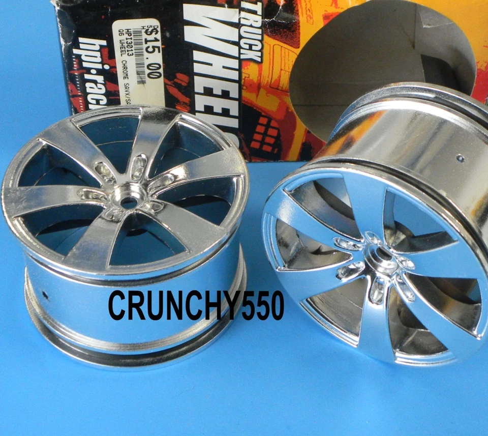HPI 3013 Q6 WHEEL CHROME (83x56mm/2pcs) Savage Vintage RC Part - Image 2 of 3