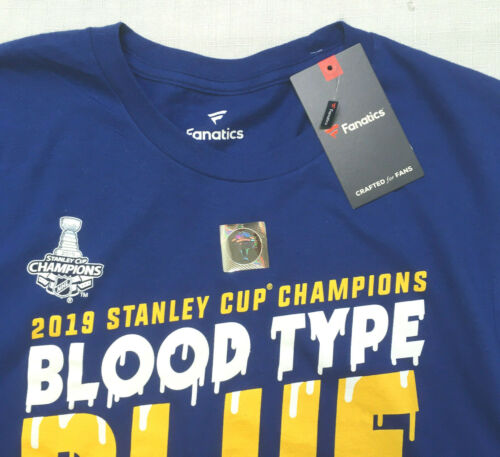 2019 St Louis Blues Stanley Cup Champions Blood Type Blue Tee Small Fanatics NWT - 第 2/4 張圖片