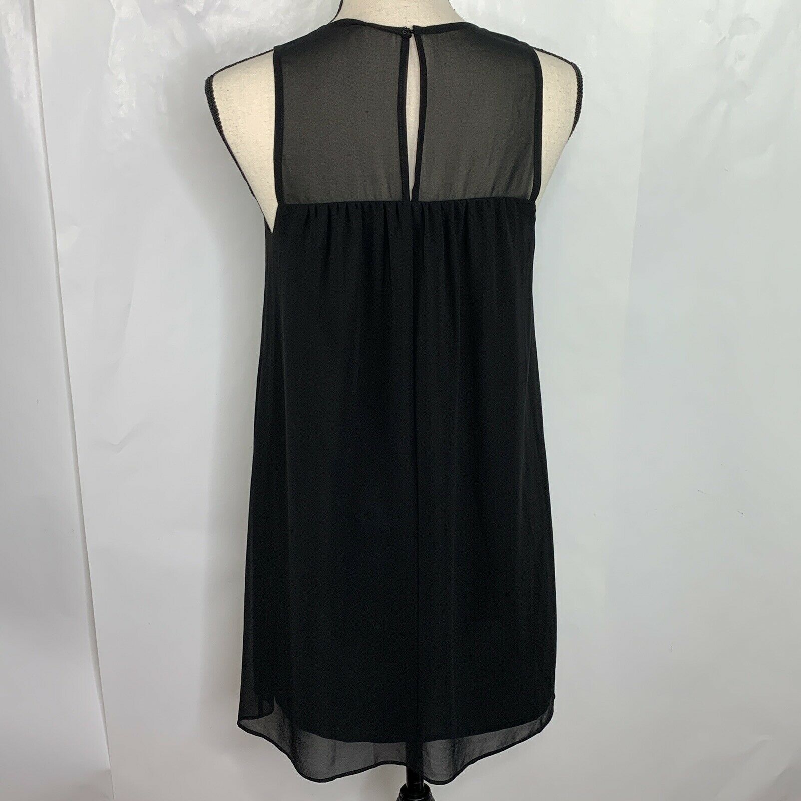 BCBGeneration Black Embroidered Sheer Shift Dress… - image 8