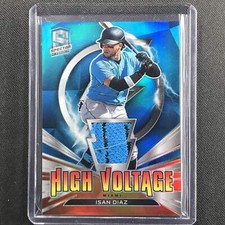 2021 Spectra Isan Diaz High Voltage Jerseys Relic Neon Blue 23/50