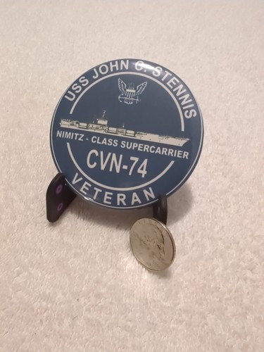 3" Button Badge Pin ~ USS John C Stennis CVN-74 VETERAN ~ Button Pin Badge ~ NEW - Picture 4 of 7