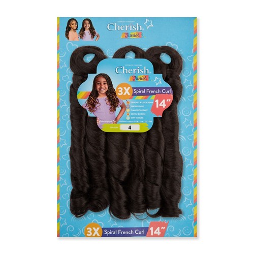CHERISH SYNTHETIC JUNIOR CROCHET BRAID HAIR EXTENSION - SPIRAL FRENCH CURL 14 '' - Picture 2 of 18