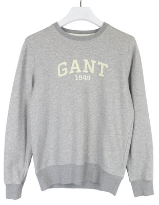 GANT Sweatshirt Men's MEDIUM Long Sleeve Pullover Crew Neck Gray Logo