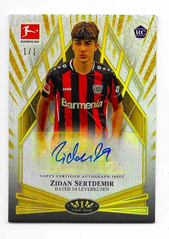 2021-22 Zidan Sertdemir 1/1 Superfractor Topps Bundesliga 1/1 Auto Rookie RC