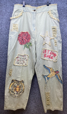 A Rare Bird Hand Made With Love Lightweight Pants Women s Size LXL Blue