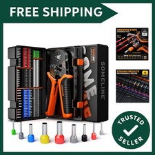 Crimping Tools Set with 9 Types of Ferrules - Ferrule Pliers 0.25-10mm²AWG 24...