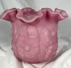 VINTAGE FENTON 9154 PINK ROSE SATIN POPPY VASE