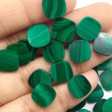 Natural Malachite Cushion Both Side Flatback 8mm to 20mm Loose Gemstone