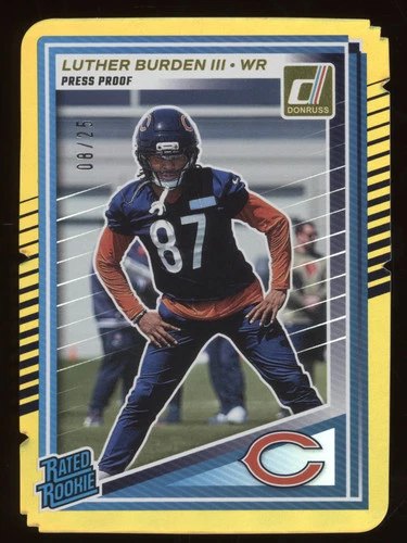 2025 Panini Donruss Football Press Proof Gold Die-Cut Luther Burden III #395