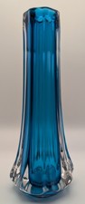 Whitefriars 9781 Kingfisher Blue Glass Vase Mid Century Modern MCM 7 5/8"