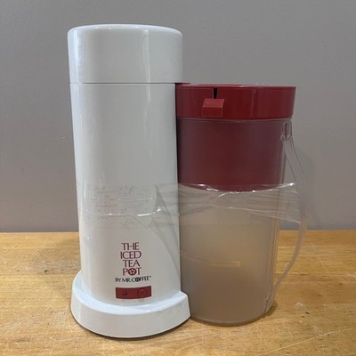 Vtg Mr. Coffee The Iced Tea Pot Electric Brewer with 2 Qt Pitcher White Red TM1
