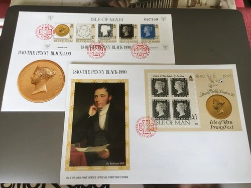 GB STAMPS RARE FIRST DAY COVER 1990 ISLE OF MAN PENNY BLACK
