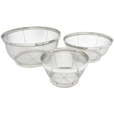 Kitchen-Rite Stainless Steel Mesh 3-Piece Colander Set