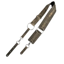 Leathers Baldric Series 3" Wide Genuine Leather Guitar Strap; Distressed Blac...