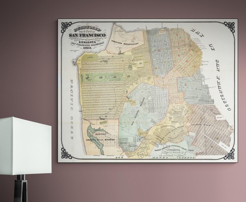 1875 Karte von San Francisco Kalifornien - Straßen, Nachbarschaften & Uferpromenade - Bild 2 von 4