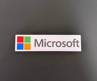 1 x Vinyl Sticker Decal Label for Microsoft 12cm x 3 cm