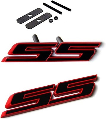 2Pack Grille Ss Plus Decal Emblem Badge 3D Frame Ss Red Line