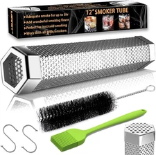 12'' Smoker Tube for Pellet Grill Accessory Hot & Cold Smoking Stainless Steel