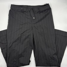 Nine West Women's Slouchy Cyndi Pants Size 8 Black Pinstripe Straight Leg Fit