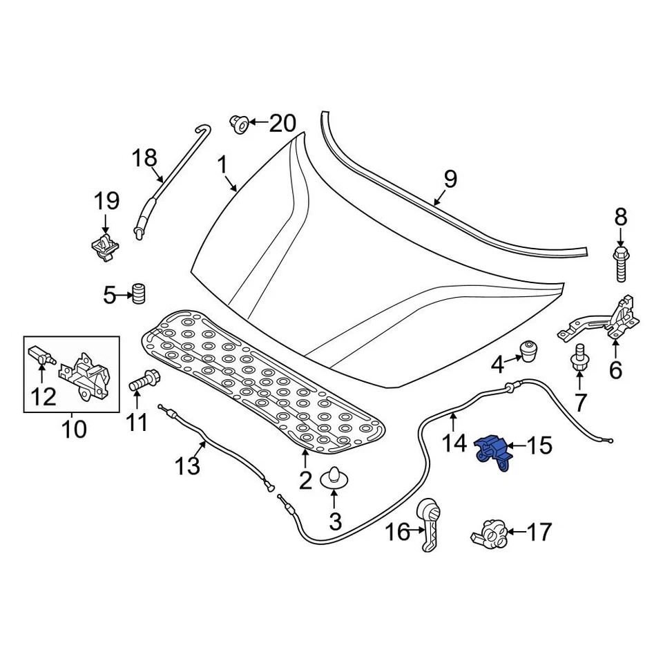 For Kia Optima 2001-2020 Kia 8119933000 Hood Release Cable Clip Foto 2 de 4