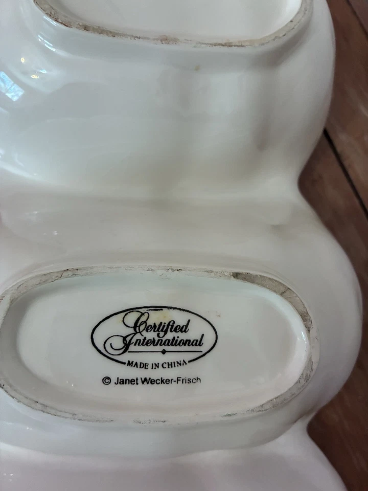 Plato de galletas/vegetales de Navidad muñeco de nieve vacaciones internacionales certificado azul Foto 3 de 4