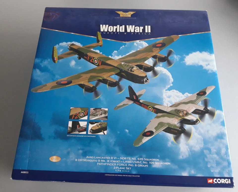 Corgi: Lancaster BVI & Mosquito MK9, Pathfinder Box Set, 1:72 scale. Pre-Owned. - Image 2 of 4