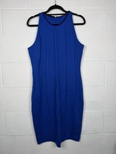 Tahari Bristol Dress Royal Blue Sleeveless Bodycon Sheath Dress Size 12 NWT $98