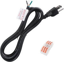 6 Ft 3 Prong Power Cord , 16 AWG Appliance Power Cord, 110V 120 Volt AC 16/3 Wir