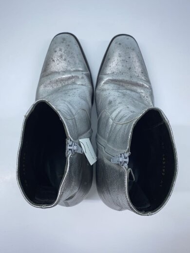 SAINT LAURENT Zip laterale Stivali 41 Argento