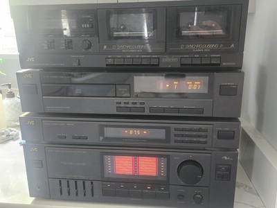 JVC RX-R75 BK Receiver, Stereo Tuner, CD, Cassette Deck: Power Tested-Works!