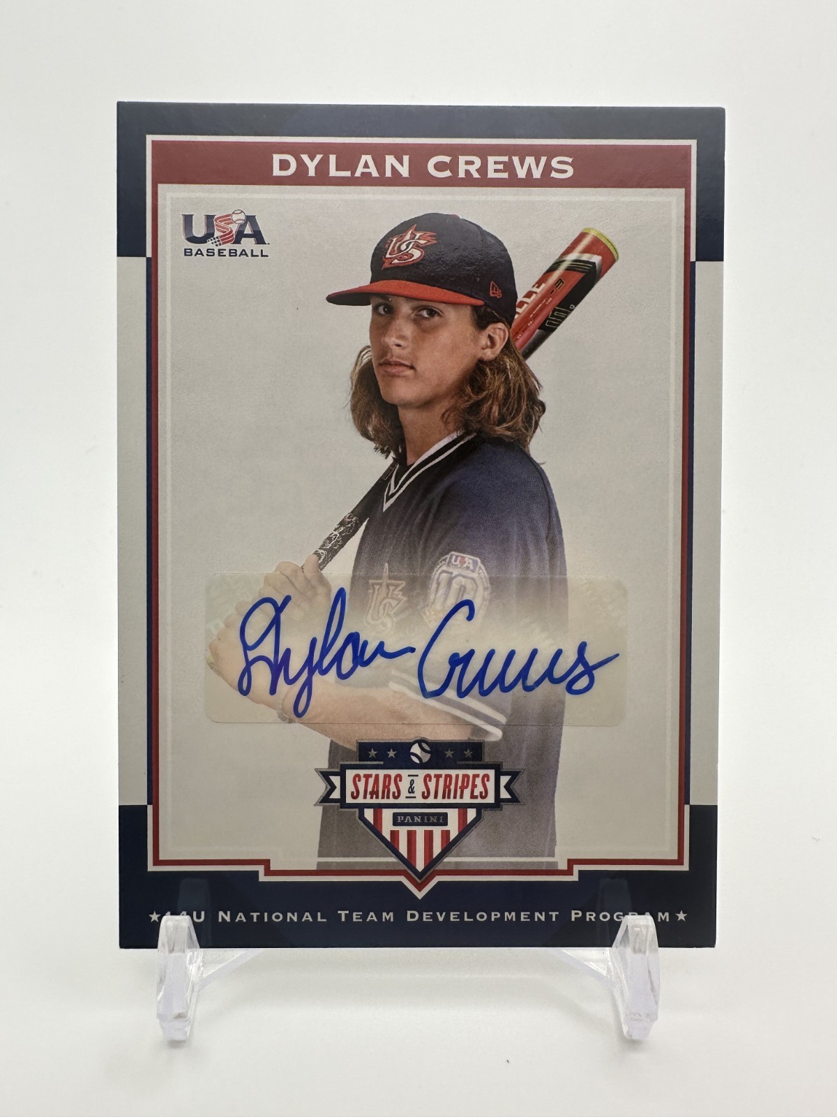 2017 PANINI USA BASEBALL STARS AND STRIPES DYLAN CREWS #34 /399 U14 AUTO