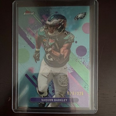 Topps 2025 Finest sky blue xfractor Saquon Barkley Eagles #78 076/325