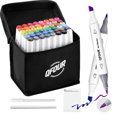 48 Colors Alcohol Markers Brush Chisel Tip Art Drawing Sketching Set